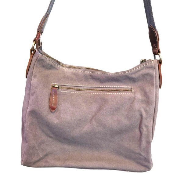 Vintage La Poet Waxed Canvas Crossbody Travel Bag Leather Accents & Weatherproof - Picture 3 of 13